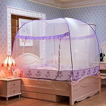 Jurten Falten Moskitonetze Verhindern Insekt Pop Up Zelt Vorhange Fur Betten Schlafzimmer Einrichtung Lila 200 Amazon De Kuche Haushalt