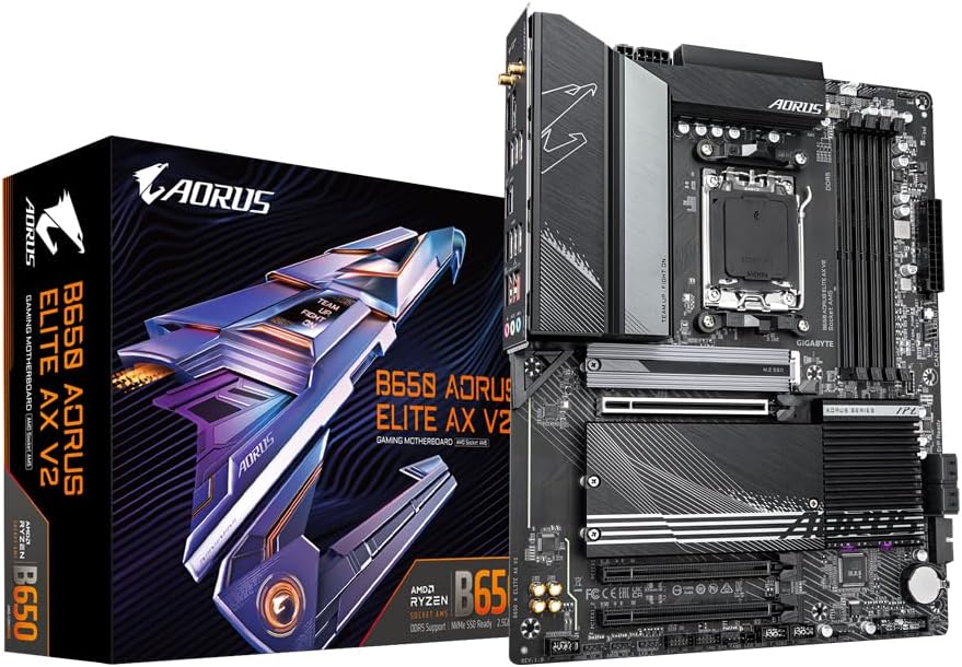 Gigabyte B650 AORUS ELITE AX V2 Motherboard AM5 Ryzen 7000 8000 DDR5 Wi-Fi 6E