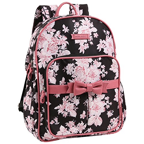 Laura Ashley Dome Backpack Diaper Bag, Black, Floral Pricepulse