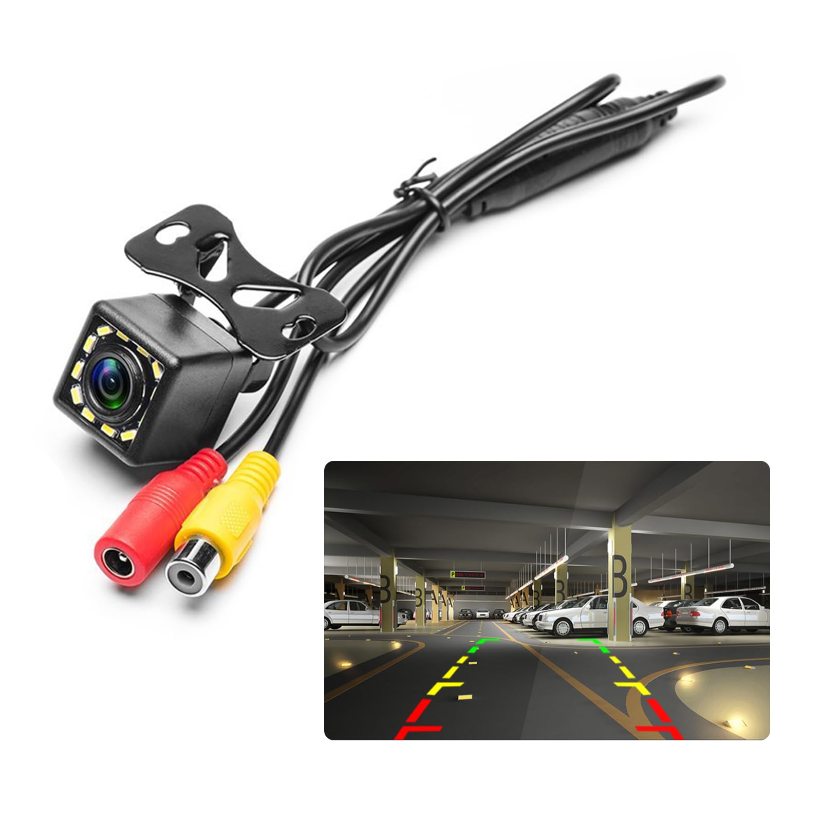 Photo 1 of Car Backup Camera Rear View Camera 12-LED Night Vision Waterproof Reverse Camera 170° Wide View Angel Parking Camera for Universal Cars, Vehicles, Trucks, RV, Vans, SUV, Trailer, Pickup