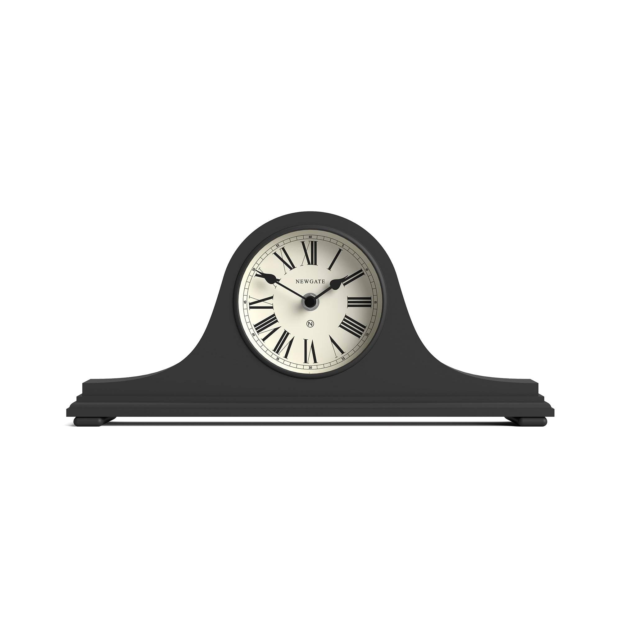 NEWGATE® Time Machine mantel clock | Classic napoleon’s hat design | Dark grey | Roman numerals | Traditional style for desk, table top, shelf or bedside