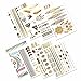 Metallic Temporary Tattoos, KissDate 150+ Henna & Boho Designs in Gold Silver Black, Fake Glitter Jewelry Tattoos- Bracelets, Necklaces, Wrist, Anklets and Armbands（8 Sheets）