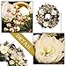 Valery Madelyn Pre-Lit 24 Inch Elegant Champagne Gold Christmas Wreath for Front Door with Shatterproof Ball Ornaments, Ribbon, Artificial Simulation Flower, Battery Operated 20 LED Lights