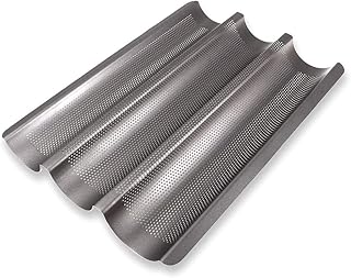 Schramm® Baguette-Blech mit Antihaftbeschichtung für 3 Baguettes 38,5 x 28,5 cm Baguetteform Baguette Backblech Blech Brotbackform