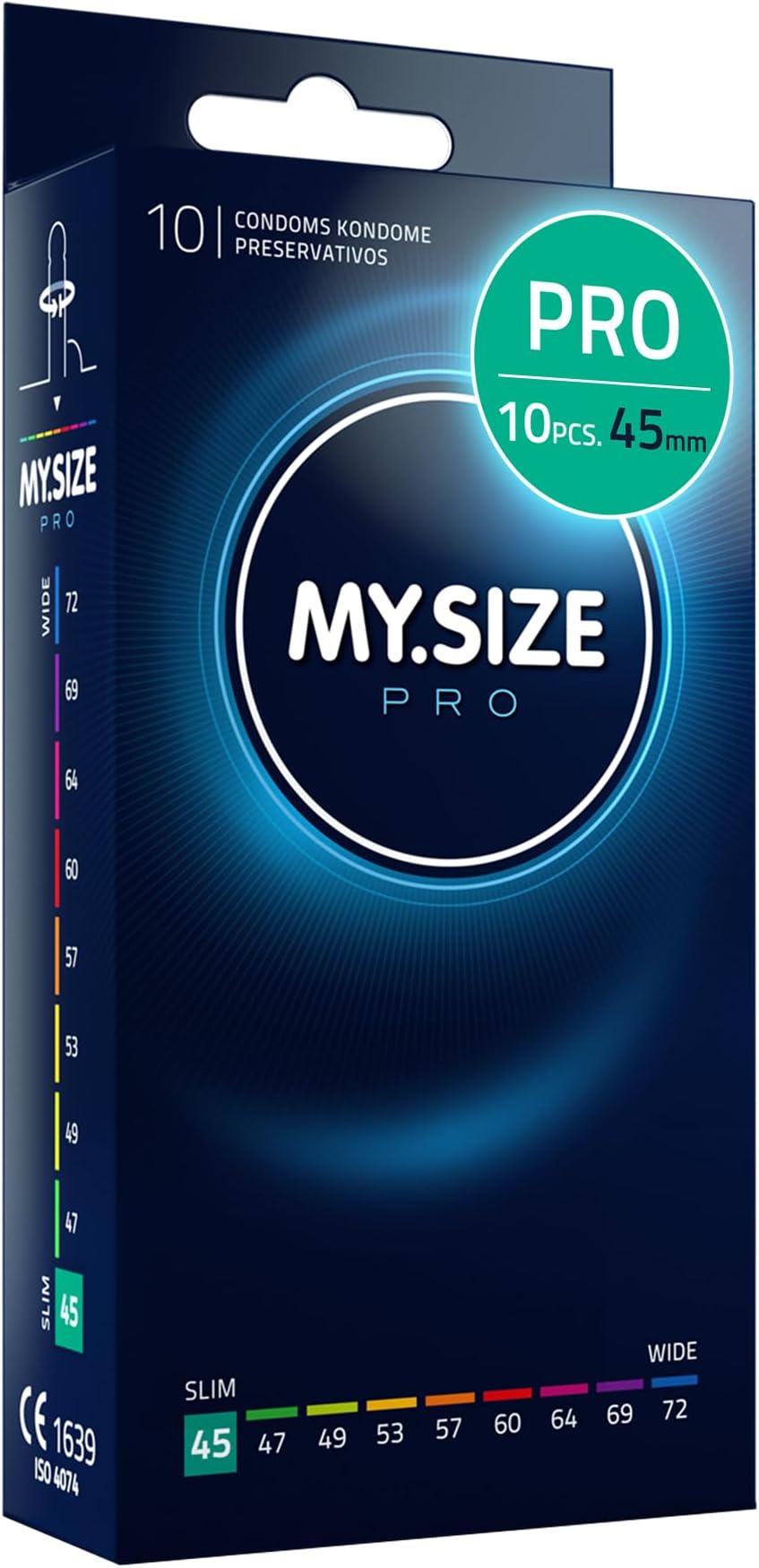 MY.SIZE PRO Condom Size 0, 45mm, Tight Fit, 10 Condoms - Ultra Sensitive