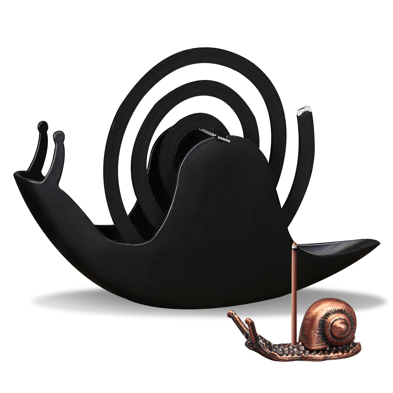 Snail Mosquito Coil Holder Metal, Mosquito Coil Bracket Mosquito Coil Rack Outdoor Mosquito Coil Box Spiral Mosquito Coil Holder Incense Ash Catcher with Snail Incense Stick Holder