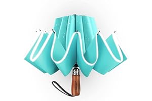 Lejorain Golf Large Inverted Umbrella - Black Big Windproof Heavy Duty Upside Down 46/50/54 Inch Compact Reverse Car Automatic Folding Reflective Umbrella