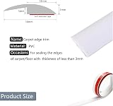 Zayejod 2M White Self Adhesive PVC Carpet Edge Threshold Strip 30mm Wide 4mm view 2