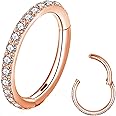 BLESSMYLOVE Clear CZ Nose Rings & Earrings - 316L Surgical Steel - Cartilage, Conch, Daith, Helix, Rook, Tragus, Lobe & Snug Body Piercing Jewelry - 20G, 18G
