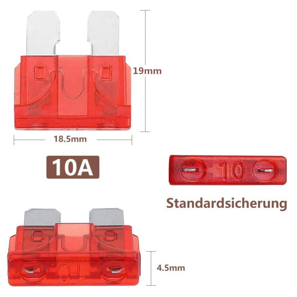 HAKACC KFZ Sicherungen Set, 150 Stück Flachsicherung KFZ Standard Auto Sicherung maßgebend Autosicherungen 2A 3A 5A 7.5A 10A 15A 20A 25A 30A 35A 40A