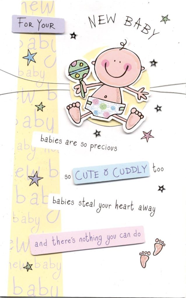 Celebrations Occasions New Baby Boy Embellished Greeting Card Second Nature Poem Corner Cards Na Ribe Dk