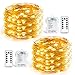 CYLAPEX 2 PACK Fairy Lights Battery Operated String Lights Outdoor, Firefly Lights 8 Modes 16.4ft 50 LED Copper String Lights Small Twinkle Lights with Remote for Christmas Bedroom Wedding Warm White