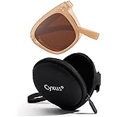 Cyxus Foldable Polarized Sunglasses for Women Men, 24g TR90 Square Frame 99.99% UV Protection Beach Driving Outdoor P1577
