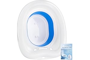 xemieau Sitz Bath for Toilet Seat - Yoni Steam Seat - Hemorrhoids and Postpartum Care Soak - Foldable Portable Basin - Universal Fit for Standard Toilets