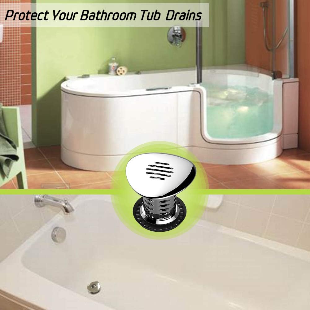 Tub Drain Hair Catcher, Upgraded Bathtub Shower Combo Drain Protector Hair Strainer Snare Trap, Match Standard Drain Sizes from 1.46 to 1.79 Inches, Catch Hair Easily and Fast Water, Anti-Rust, 1 pc: Home & Kitchen