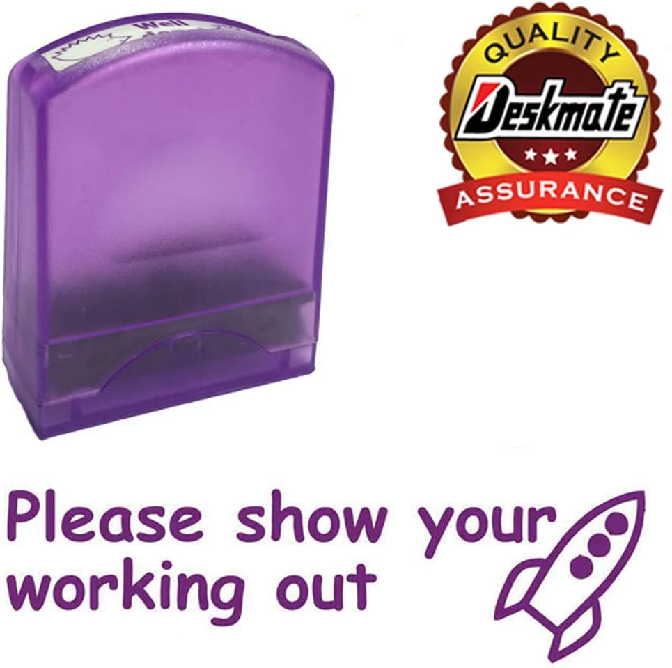 Please show your working out, Purple Ink, Self-inking Teacher Stamp. Lasts 1000's Impressions. Can be Reinked. Part of a Set in Our Great Value School Stamps Range.