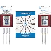 SCHMETZ Leather Sewing Machine Needle Combo Pack (10 Needles Total and 1 SCHMETZ ABC Pocket Guide)