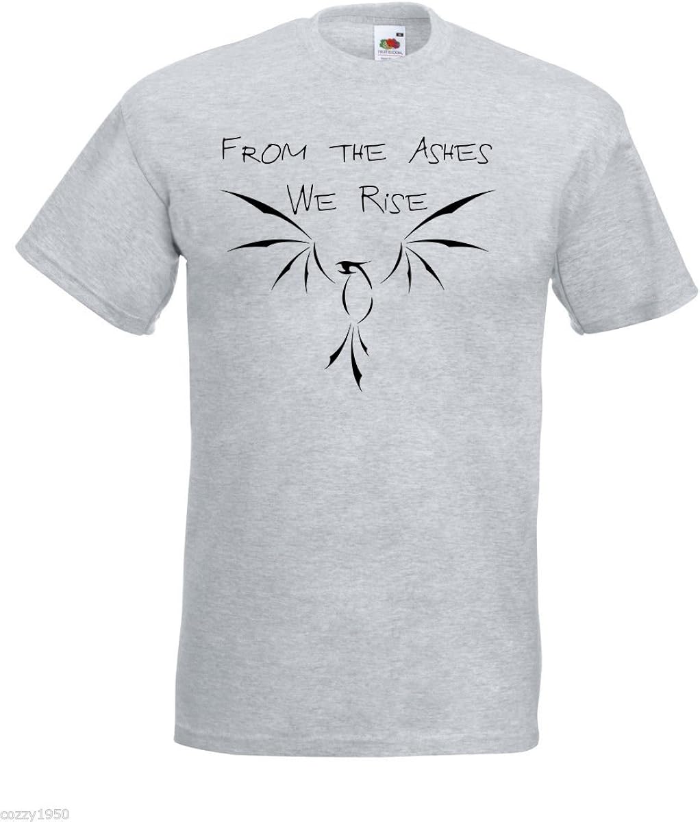 Amazon Com Mens T Shirt Phoenix Quote From The Ashes We Rise Fire Bird Shirt Lava Tshirt Clothing