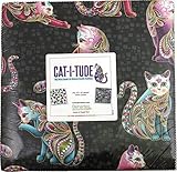 Ann Lauer Cat-i-tude 10X10 Pack 42 10-inch Squares Layer Cake Benartex, Assorted