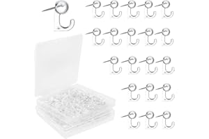 COSITINA 100 Pcs Push Pin Hooks Plastic Heads Pin Tacks Wall Decorative Thumb Tacks Hook for Cork Bulletin Board Map Photos Calendar Home Office School Supplies - Transparent