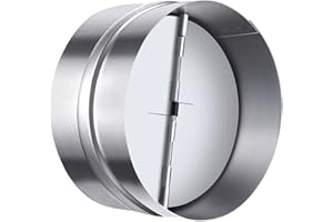 MIUWAUER 6 Inch Backdraft Damper Back Draft Vent Duct Shutter Blocker, Backflow Ducting Insert One-Way Airflow Preventer with Inline Springs Loaded Folding Blades, HVAC Extractor Range Fan Hood Deflector