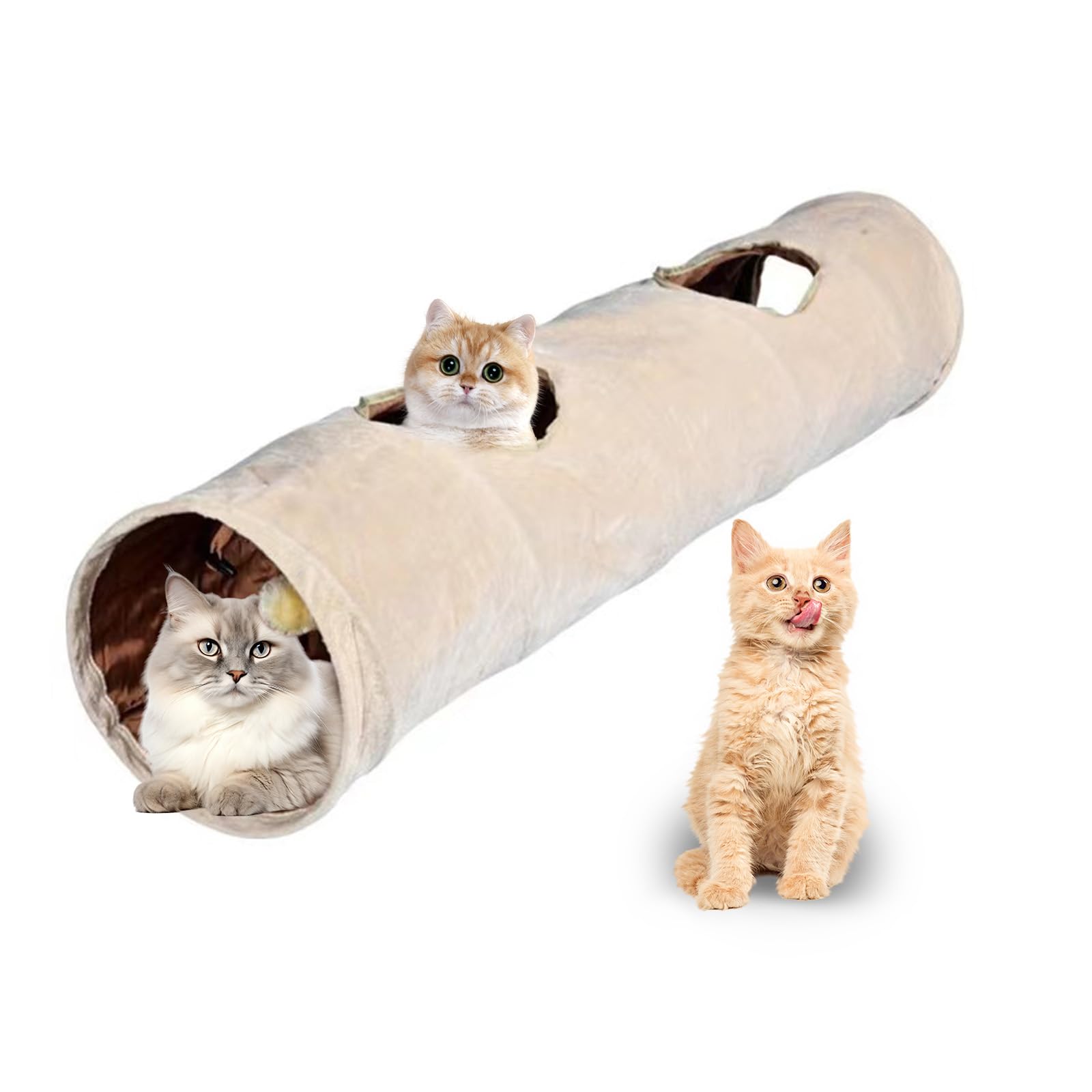 Primst Cat Tunnel, Large Indoor Outdoor Collapsible Pet Toy Crinkle Tunnel Tube with Storage Bag for Cat, Dog, Puppy, Kitty, Kitten, Rabbit