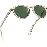 CARFIA Retro Polarized Sunglasses for Men UV400 Protection Handmade Acetate Round Frame CA5288L