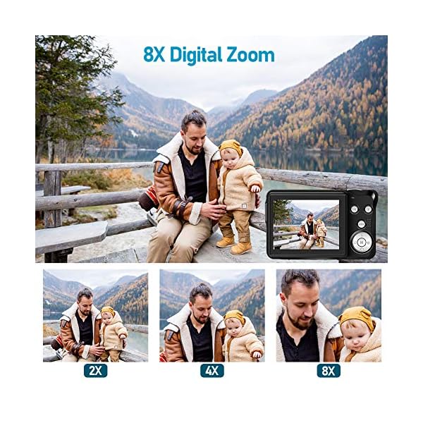 COMI Digitalkamera Fotoapparat Digitalkamera 30 MP 1080P Kompaktkamera 8X Digital Zoom-Minikamera 2,7-Zoll-LCD… – Bild 4