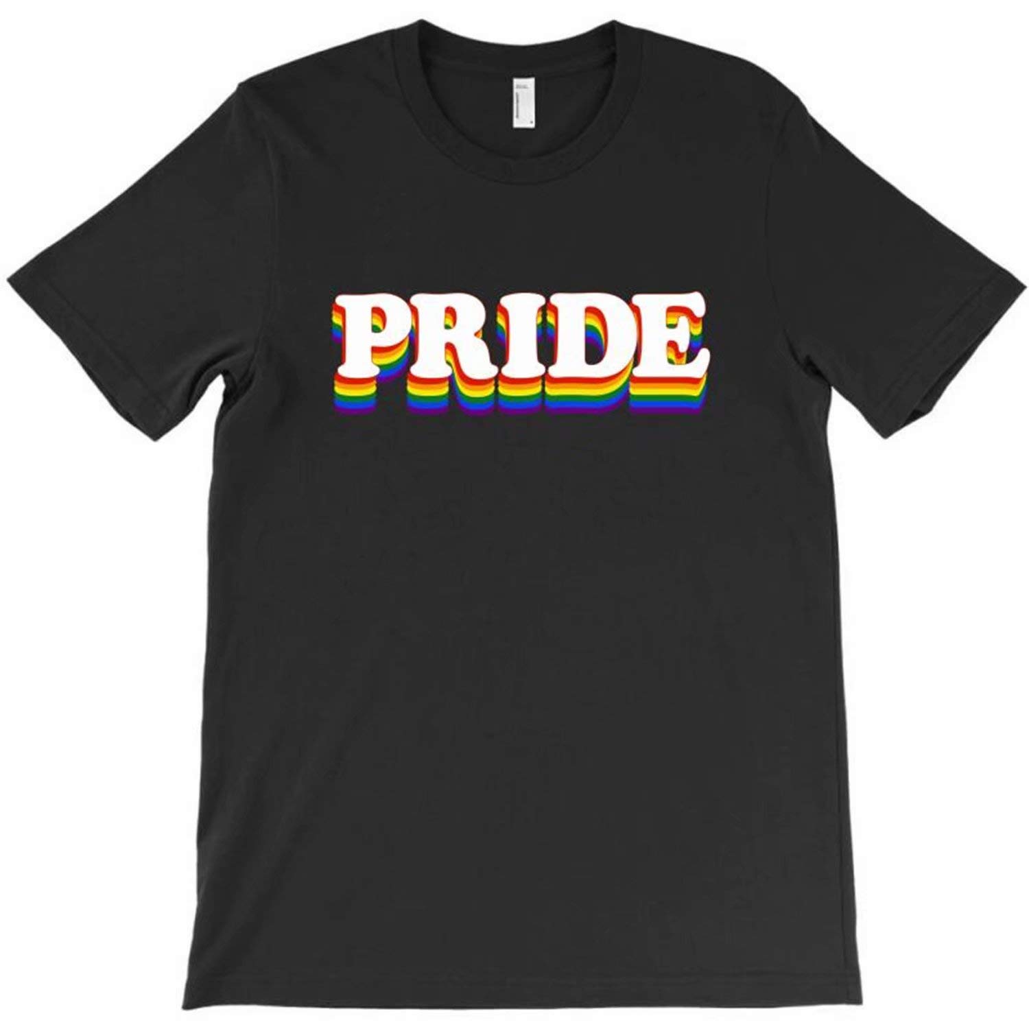 Pride Rainbow T-shirt Casual Daily Crewneck Short Sleeve Shirt 