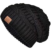 Somaler Knit Beanie Hat for Women Oversize Chunky Winter Slouchy Beanie Hats Ski Cap