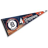 Tigers 4 Time Champions Pennant Flag