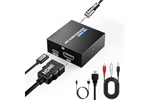 192KHz ARC Audio Extractor, HDMI ARC to Toslink/Optical+3.5mm AUX Output, HDMI to Optical Audio Adapter with 3.5mm RCA Cable,