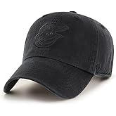 47 Brand MLB Black Black Primary Logo Clean Up Adjustable Baseball Cap Hat, Adult One Size Fits All