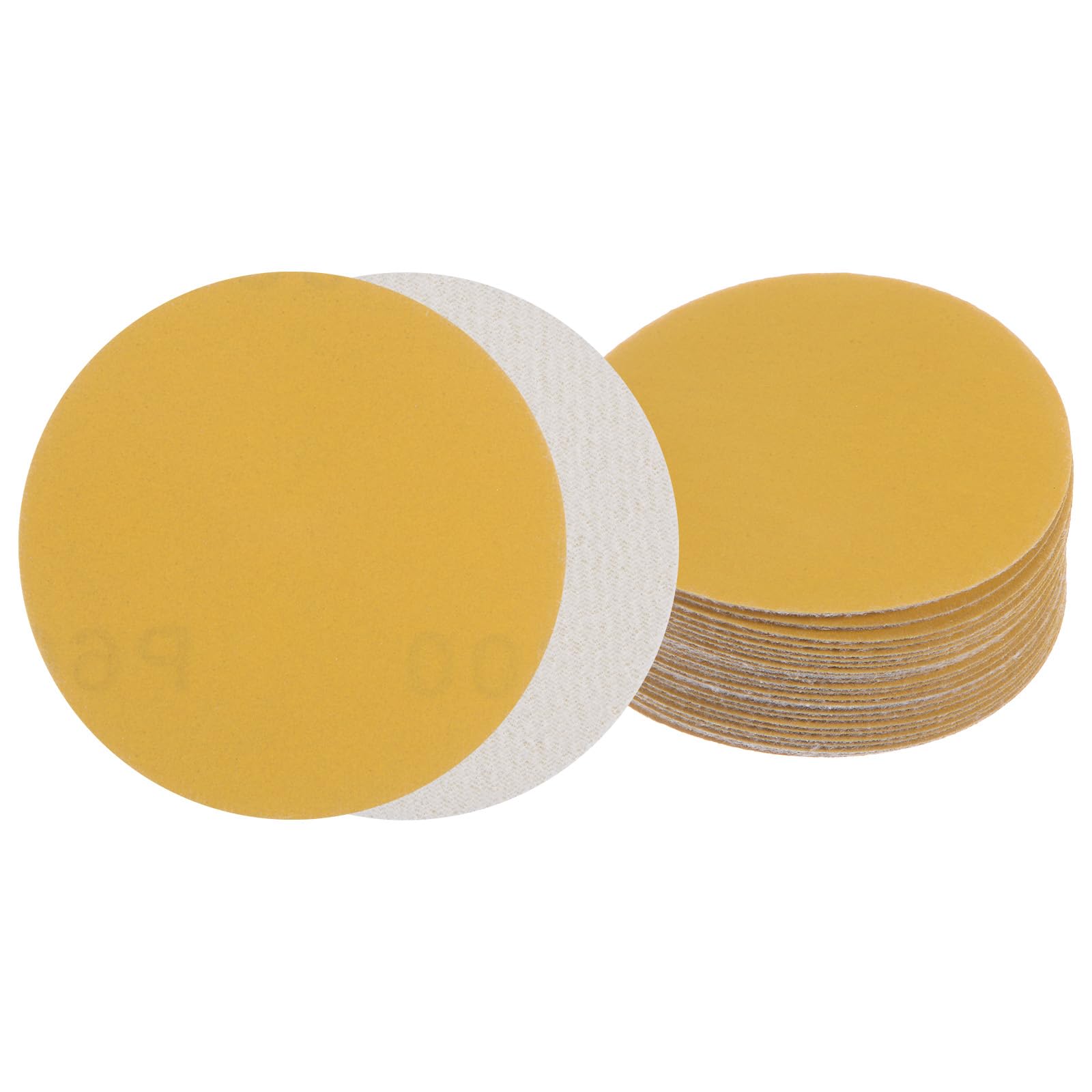Kozelo 25pcs No Hole Sanding Discs- [ 3 Inch 600 Grit ] Round Hook and Loop Grip Sanding Pads Sheet Sandpaper for Automotive Woodworking Metal Polishing Use| Gold, Aluminum Oxide