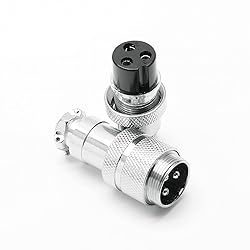Eilumduo 2 Sets Aviation Connector 3P 10A GX20-3