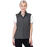 Outdoor Ventures Women's Lightweight Softshell Vest Windproof Fleece Lined Zip Up Sleeveless Jacket for Running Hiking Golf