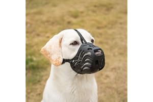 DIKETONE Dog Muzzle for Large Dogs, Silicone Basket Dog Muzzle for Large and Medium Dogs Breed Can Prevent Eating Chewing and Barking(Black, M-5)
