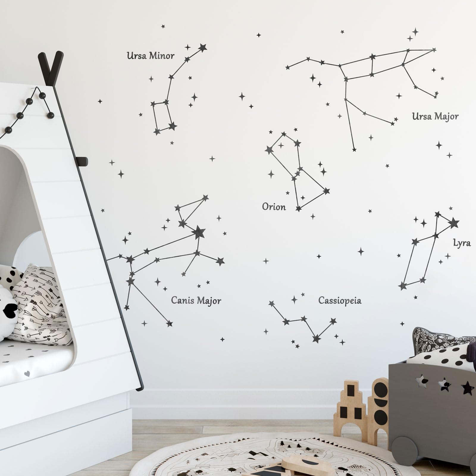 Stickerscape Star Wall Sticker (Charcoal Grey Constellations - Large) | Star Wall Decals, Space Stickers for Walls, Space Wall Decor| Easy to Apply, Cleanly Removable