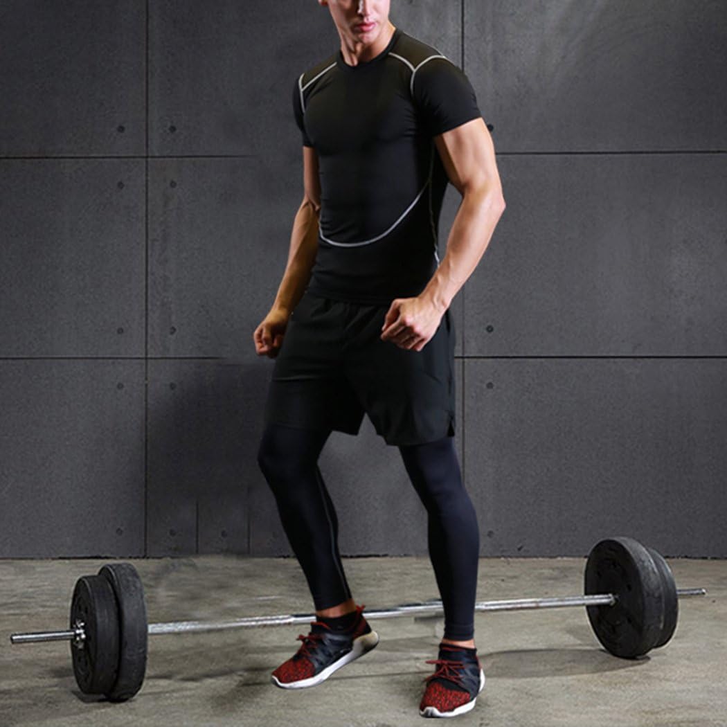 BUYJYA 5Pcs Men's Compression Pants Shirt Top Long Sleeve Jacket Set Suit at  Men’s Clothing store