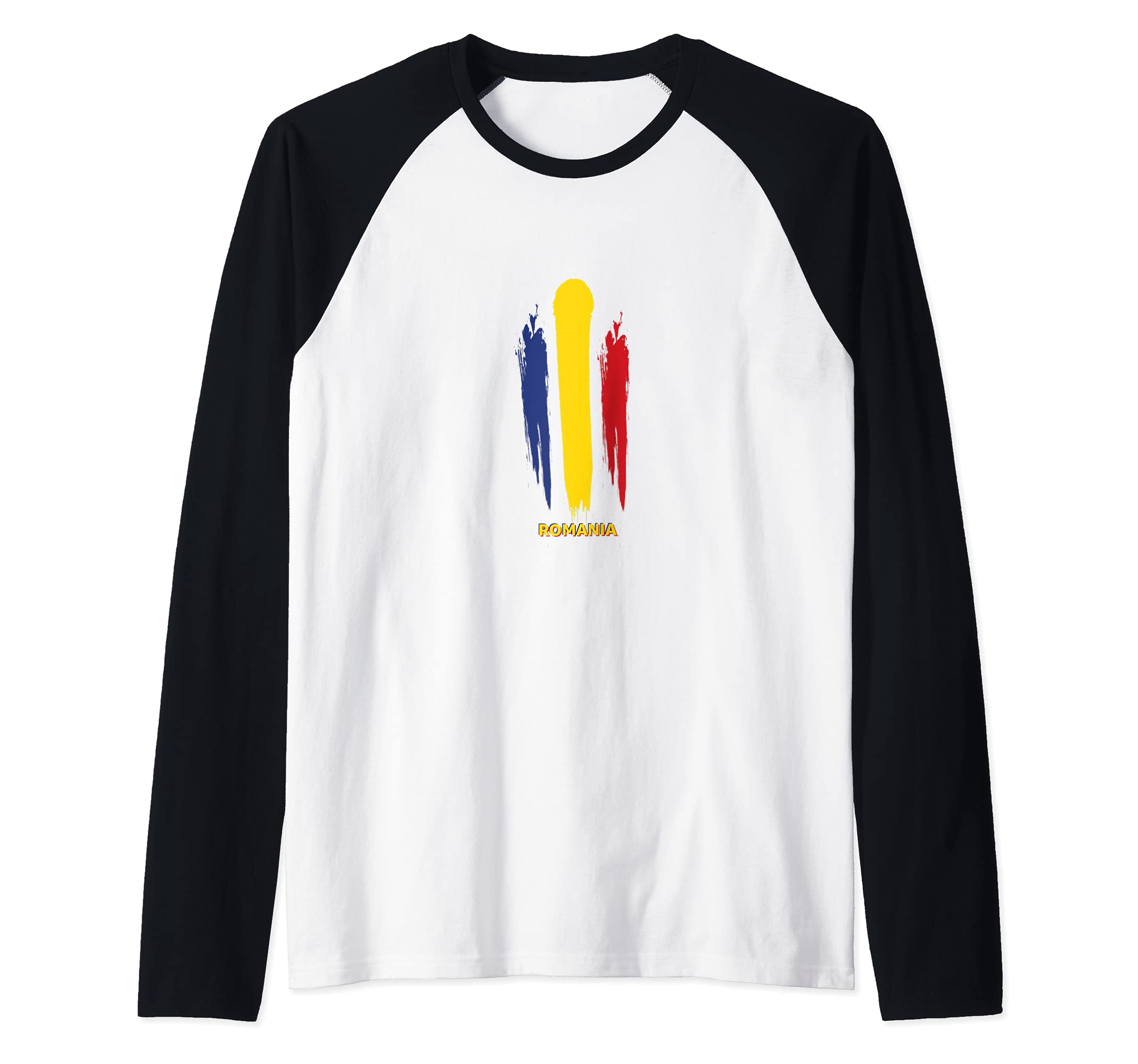 Flag Romania Raglan Baseball Tee