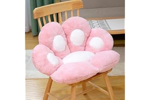 LEHU Cat Paw Cushion Lazy Sofa Office Chair Cushion Bear Paw Warm Floor Cute Seat Pad for Dining Room Bedroom Comfort Chair for Children's Birthday Gifts (Pink,27x23 inch)