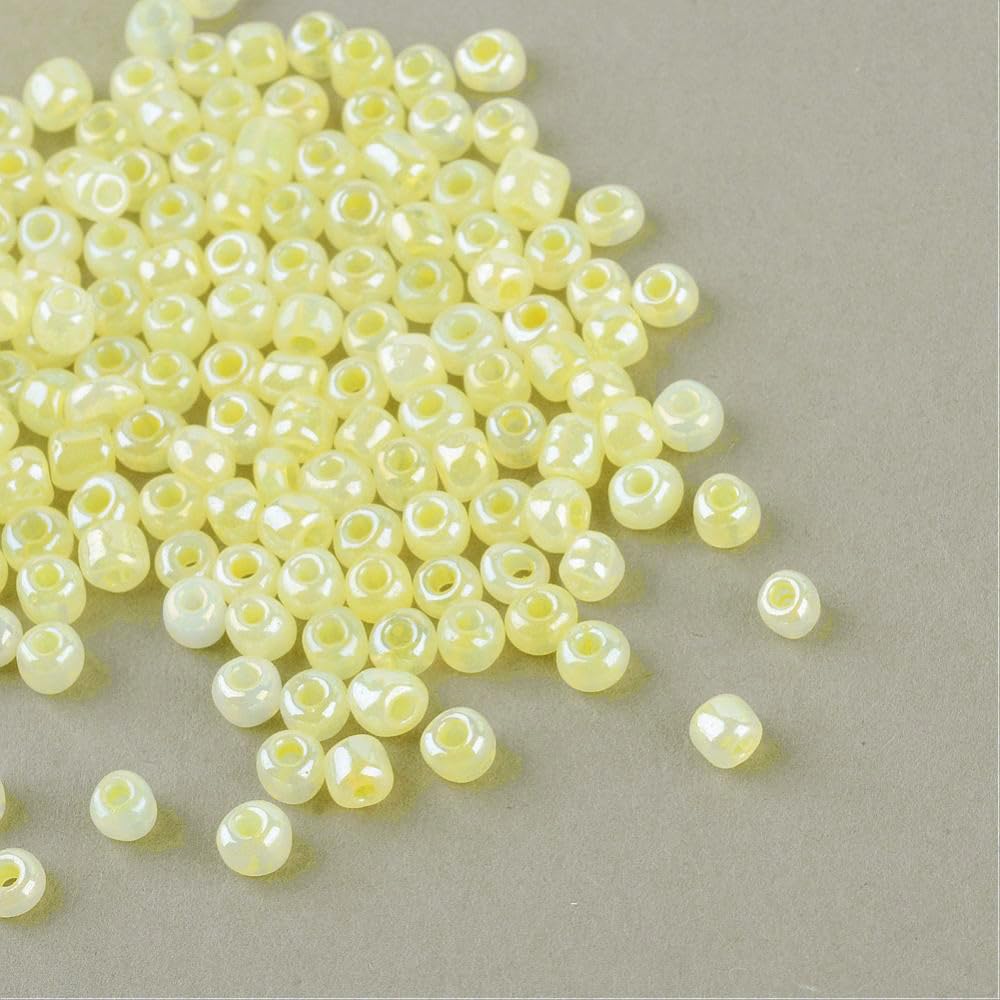 Perlin Seed Beads Glass Beads Indian Beads Seed Beads Pony Beads 2 mm Ceylon 10 Colours 11/0 Ceylon Lustred Seed Beads 6500 Pieces (Cultured Pearls Krem)