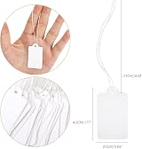 G2PLUS 500Pcs Mini Strung Price Tags 25x45mm White Double Sided with String view 3