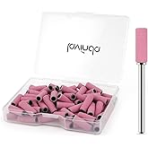 Lavinda Small Sanding Bands Nail Drill Bit, 80 Piece Extra Fine Sanding Bands for Nail Drill with 3.1mm Mandrel Bit for Acrylic Nails Gel Removing Shaping Polishing Nail Salon Use (240 Grit, Pink)