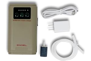 ENGEL Ultra Quiet Lithium-Ion USB Rechargeable Live Bait Aerator Pump & Bubbler with Universal Clip fits Most Bait Buckets - Large and Extra Large Version Available