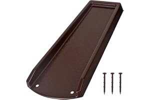 plusgutter Rain Gutter Downspout Splash Block, Gutter Downspout Extensions for Water Drainage, 24" Gutter Splash Guards Downspout Extender, Fixable Down spout Drain Trays with PE Nails(1 Pack, Brown)