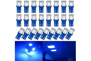 UNXMRFF 25-Pack 194 LED Light Bulb, Super Bright T10 LED Bulb Blue, 2825 Bulb 5050 Chipset 5-SMD, W5W 168 LED Bulbs Replacement for 12V Car Interior Dome Map Door Courtesy License Plate Lights