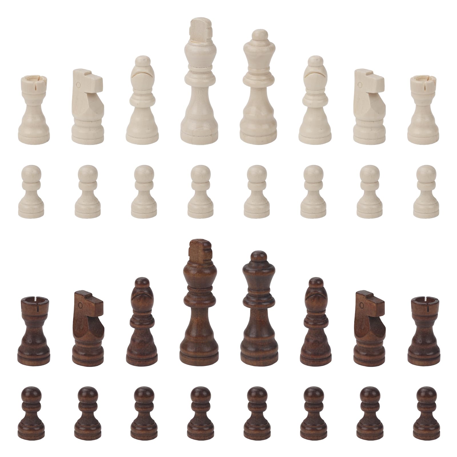 Andux Set of 32 MagneticChess Pieces 77mm Wooden Chess Pieces Only XQZ-03