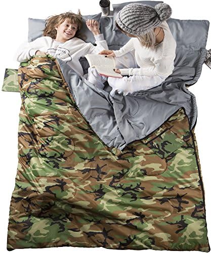 WellaX Double Sleeping Bag for Camping, Backpacking or Hiking -Perfect Sleeping Sack for Couples- Extra Large 3 Season Waterproof Sleeping Bag for 2 Person Adults
