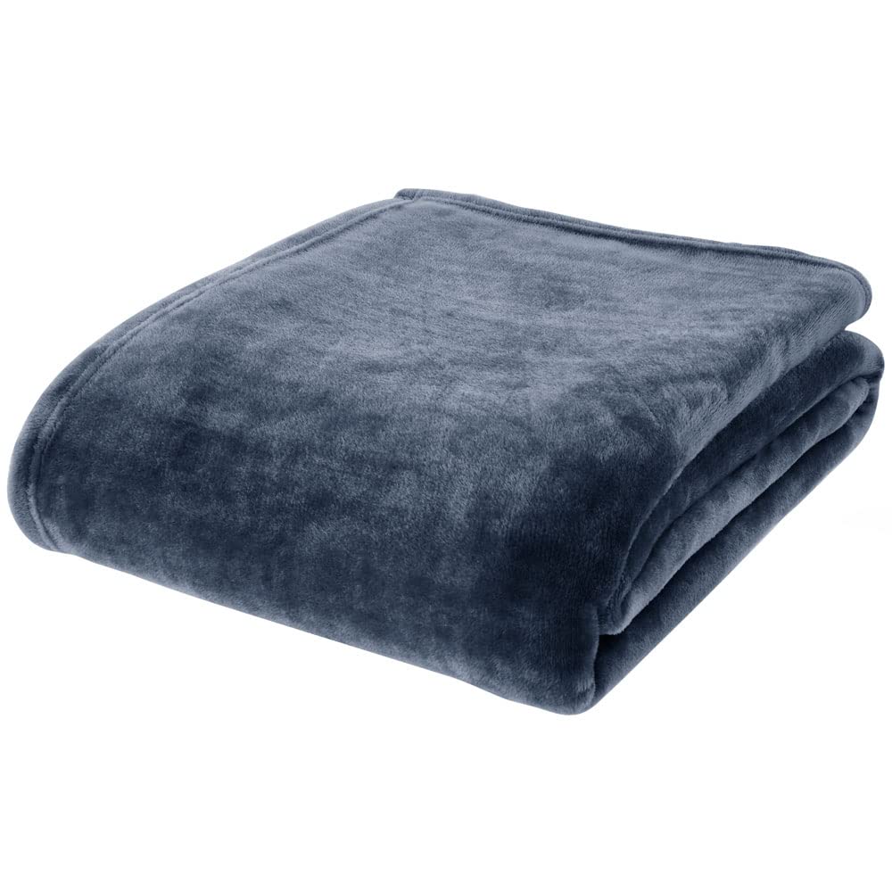 Catherine Lansfield Extra Large Raschel Velvet Touch 200X240cm Throw Navy